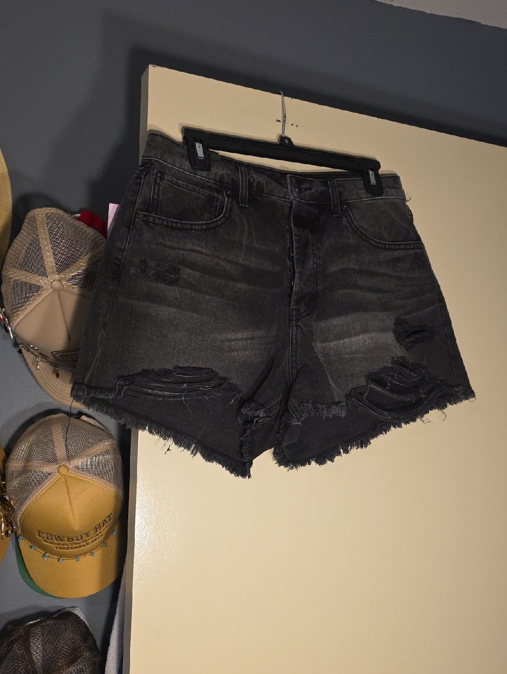 Wild Fable High-Rise Distressed Black Denim Shorts
